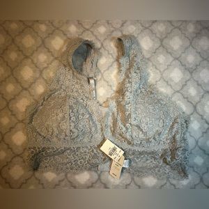 Large light blue lacy bralette